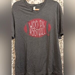 New without tags Bella Canvas Charcoal V-Neck T-Shirt Woo Pig Football
